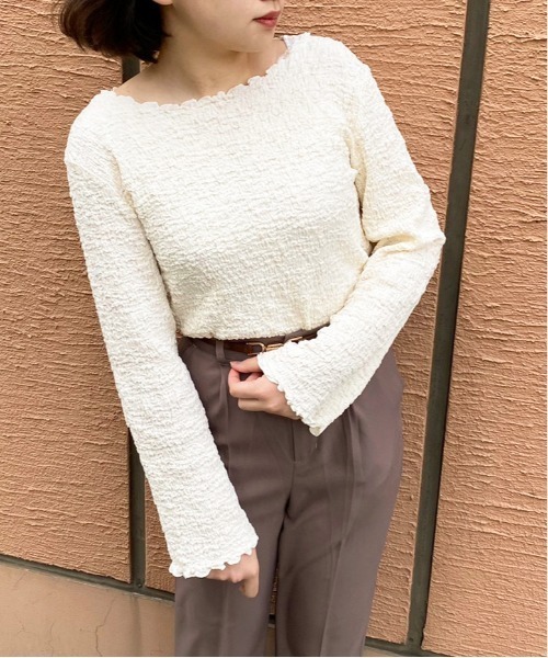 apres jour(アプレジュール)の「ポコポコクロストップス【ZOZOTOWN限定アイテム】(Tシャツ/カットソー・レディース・アイボリー/ブラック/ラベンダー/ライトベージュ・フリー/X-LARGE)」の5枚目の写真