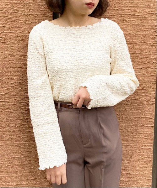 apres jour(アプレジュール)の「ポコポコクロストップス【ZOZOTOWN限定アイテム】(Tシャツ/カットソー・レディース・アイボリー/ブラック/ラベンダー/ライトベージュ・フリー/X-LARGE)」の7枚目の写真