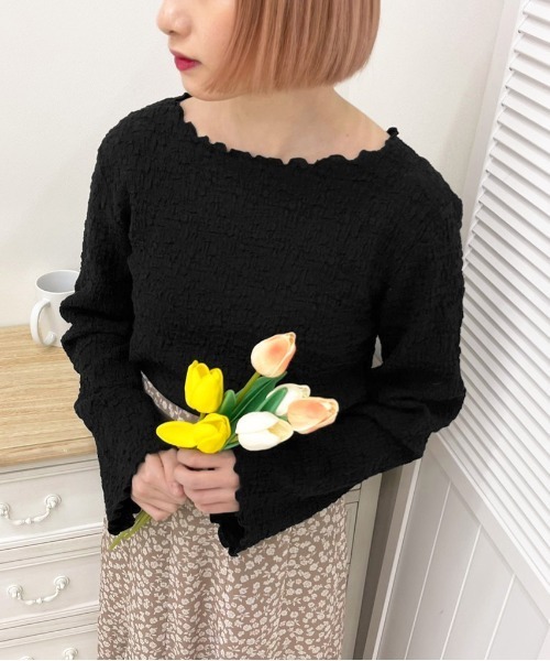 apres jour(アプレジュール)の「ポコポコクロストップス【ZOZOTOWN限定アイテム】(Tシャツ/カットソー・レディース・アイボリー/ブラック/ラベンダー/ライトベージュ・フリー/X-LARGE)」の11枚目の写真