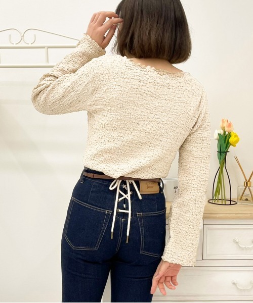 apres jour(アプレジュール)の「ポコポコクロストップス【ZOZOTOWN限定アイテム】(Tシャツ/カットソー・レディース・アイボリー/ブラック/ラベンダー/ライトベージュ・フリー/X-LARGE)」の21枚目の写真