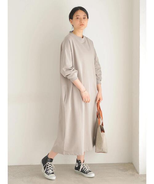 AMERICAN HOLIC(アメリカンホリック)の「オーバーサイズミニ裏毛ワンピース(ワンピース・レディース・チャコールグレー/ライトベージュ/ライトグレー/ミント・FREE)」の5枚目の写真