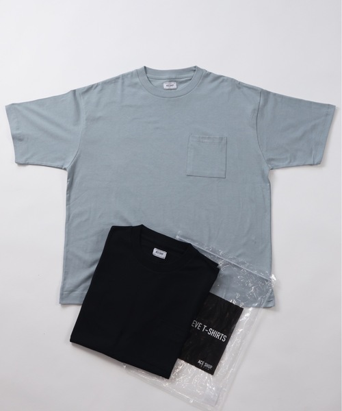 ACE SHOP（エースショップ）の「USA天竺パックT/半袖（Tシャツ/カットソー・メンズ・ブラック/ホワイト×グリーン/ホワイト×ブルー/ホワイト×ライトグレー/ブラック×ブルー/ホワイト×ピンク/ブラック×グリーン/ホワイト×ブラック/ブラック×グレー・FREE）」の8枚目の写真