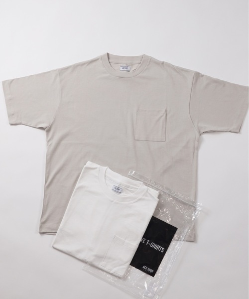 ACE SHOP（エースショップ）の「USA天竺パックT/半袖（Tシャツ/カットソー・メンズ・ブラック/ホワイト×グリーン/ホワイト×ブルー/ホワイト×ライトグレー/ブラック×ブルー/ホワイト×ピンク/ブラック×グリーン/ホワイト×ブラック/ブラック×グレー・FREE）」の6枚目の写真