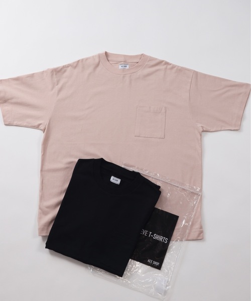 ACE SHOP（エースショップ）の「USA天竺パックT/半袖（Tシャツ/カットソー・メンズ・ブラック/ホワイト×グリーン/ホワイト×ブルー/ホワイト×ライトグレー/ブラック×ブルー/ホワイト×ピンク/ブラック×グリーン/ホワイト×ブラック/ブラック×グレー・FREE）」の7枚目の写真