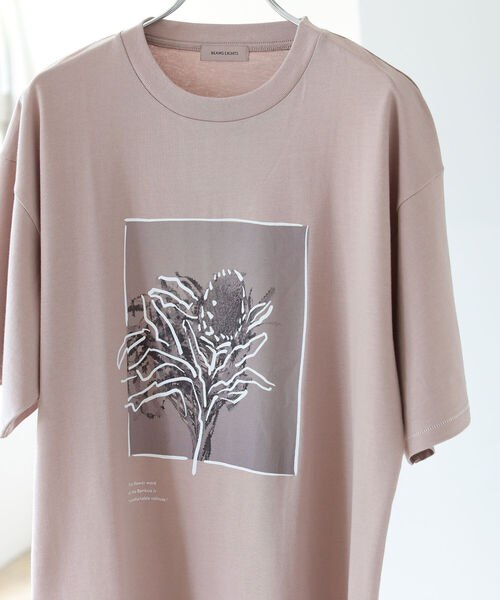 BEAMS LIGHTS（ビームスライツ）の「BEAMS LIGHTS / フラワーフォト プリント Tシャツ（Tシャツ/カットソー・メンズ・ホワイト/グレー/ブラウン系その他2/グレー系その他/ホワイト系その他2/オリーブ・SMALL/MEDIUM/LARGE）」の7枚目の写真