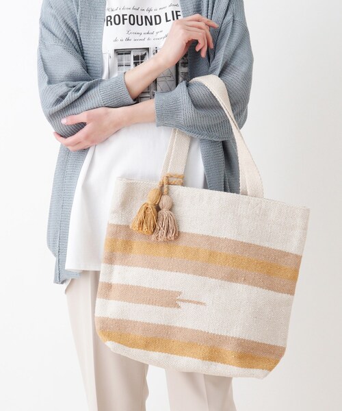 SHOO・LA・RUE（シューラルー）の「◆【インド綿】縦長トート（トートバッグ・レディース・ブルー系3/パープル系5/イエロー系3・00）」の5枚目の写真