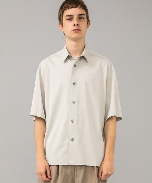 08sircus（ゼロエイトサーカス）の「【08sircus】Vis/Li Stretch over shirt（シャツ/ブラウス・メンズ・ベージュ/ブラック・4/5/6）」の6枚目の写真