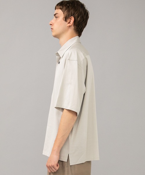 08sircus（ゼロエイトサーカス）の「【08sircus】Vis/Li Stretch over shirt（シャツ/ブラウス・メンズ・ベージュ/ブラック・4/5/6）」の8枚目の写真