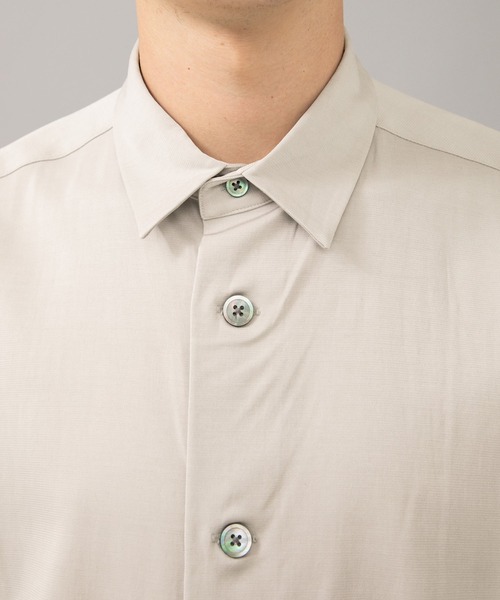 08sircus（ゼロエイトサーカス）の「【08sircus】Vis/Li Stretch over shirt（シャツ/ブラウス・メンズ・ベージュ/ブラック・4/5/6）」の12枚目の写真