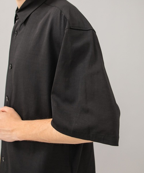 08sircus（ゼロエイトサーカス）の「【08sircus】Vis/Li Stretch over shirt（シャツ/ブラウス・メンズ・ベージュ/ブラック・4/5/6）」の17枚目の写真