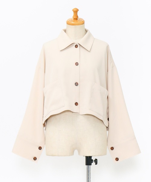 AS KNOW AS de base（アズノゥアズドゥバズ）の「曖昧だけど重要なＴＯＰＳ（その他アウター・レディース・ベージュ/ライトカーキ/ブラック・FREE）」の4枚目の写真