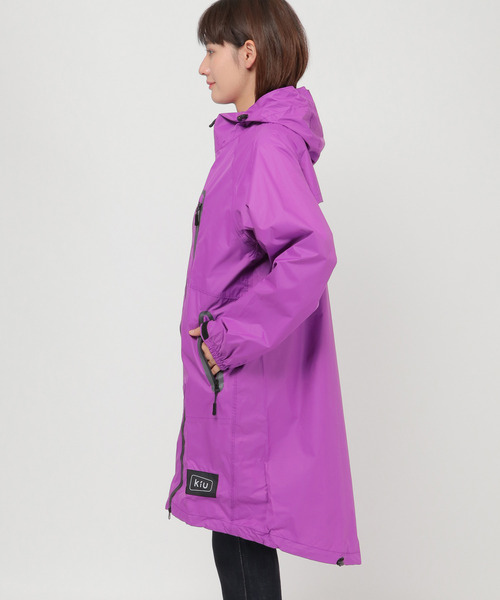 LBC（エルビーシー）の「KiU キウ レインジップアップ RAIN ZIPUP（レインコート/ポンチョ・レディース・ホワイト/ダークグリーン/パープル/ネイビー/オレンジ/ブラック・FREE）」の21枚目の写真
