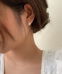 ポスト:925シルバー ジルコン&パールピアス