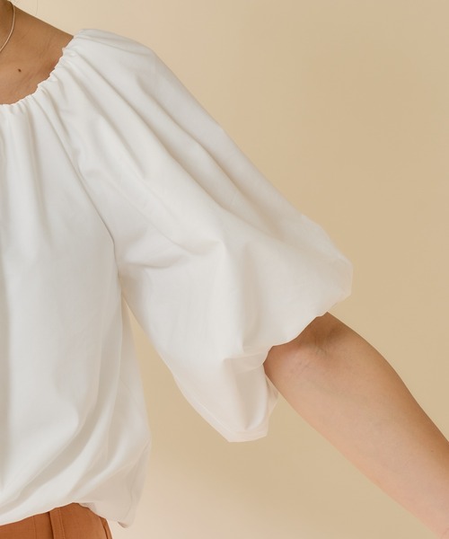 SHENERY（シーナリー）の「ボリュームショートブラウス（シャツ/ブラウス・レディース・グレー/オフホワイト・FREE）」の13枚目の写真