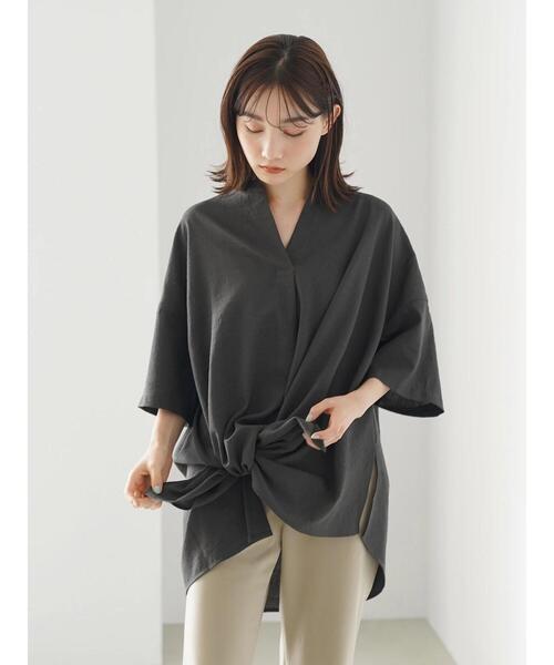 AMERICAN HOLIC(アメリカンホリック)の「リネンライクスキッパーイレヘムチュニック *〇(チュニック・レディース・チャコールグレー/ネイビー/ベージュ・FREE)」の6枚目の写真
