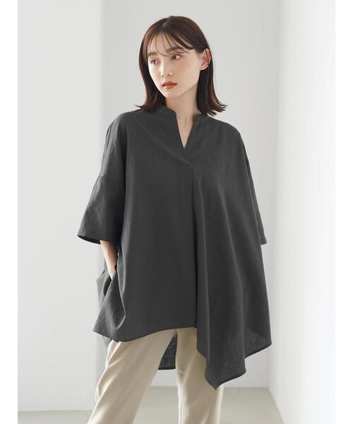 AMERICAN HOLIC(アメリカンホリック)の「リネンライクスキッパーイレヘムチュニック *〇(チュニック・レディース・チャコールグレー/ネイビー/ベージュ・FREE)」の21枚目の写真