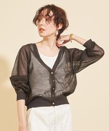 BEAUTY&YOUTH UNITED ARROWS | BY シアーVネックニットカーディガン -ウォッシャブル- ∴(カーディガン/ボレロ)