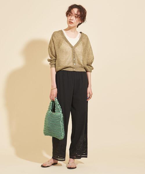 BEAUTY&YOUTH UNITED ARROWS（ビューティーアンドユースユナイテッドアローズ）の「BY シアーVネックニットカーディガン -ウォッシャブル- ∴◆（カーディガン/ボレロ・レディース・ターコイズブルー/ダークブラウン/イエロー・FREE）」の14枚目の写真