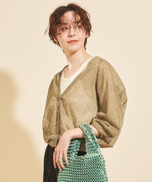 BEAUTY&YOUTH UNITED ARROWS（ビューティーアンドユースユナイテッドアローズ）の「BY シアーVネックニットカーディガン -ウォッシャブル- ∴◆（カーディガン/ボレロ・レディース・ターコイズブルー/ダークブラウン/イエロー・FREE）」の17枚目の写真