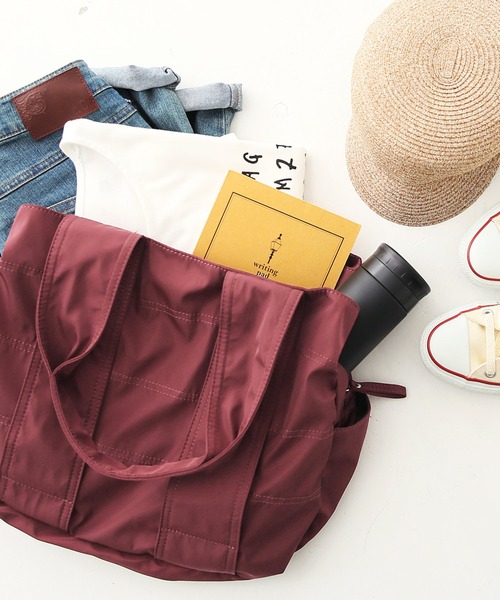 osharewalker（オシャレウォーカー）の「【廃盤】『ポリエステルツイルBIGトートバッグ』（トートバッグ・レディース・ブラック/グレイッシュブルー/グレー/レッド/カーキ・FREE）」の20枚目の写真