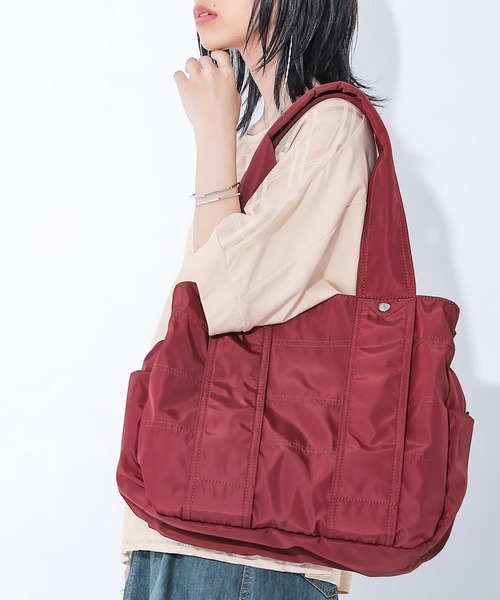 osharewalker（オシャレウォーカー）の「【廃盤】『ポリエステルツイルBIGトートバッグ』（トートバッグ・レディース・ブラック/グレイッシュブルー/グレー/レッド/カーキ・FREE）」の8枚目の写真