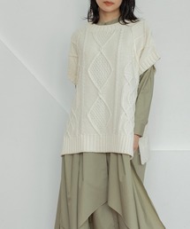 MARECHAL TERRE | パターンステッチスリーブレスニット(ニット/セーター)