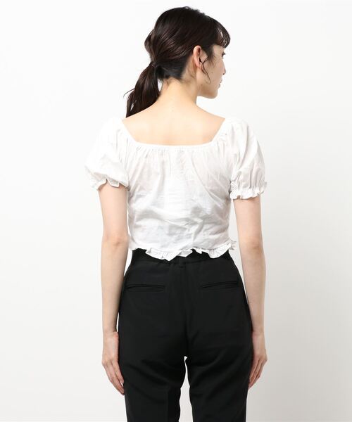 c.u.l（シーユーエル）の「【c.u.l:w】フロントギャザーフリルブラウス culw50（シャツ/ブラウス・レディース・ホワイト/ブラック・FREE）」の6枚目の写真