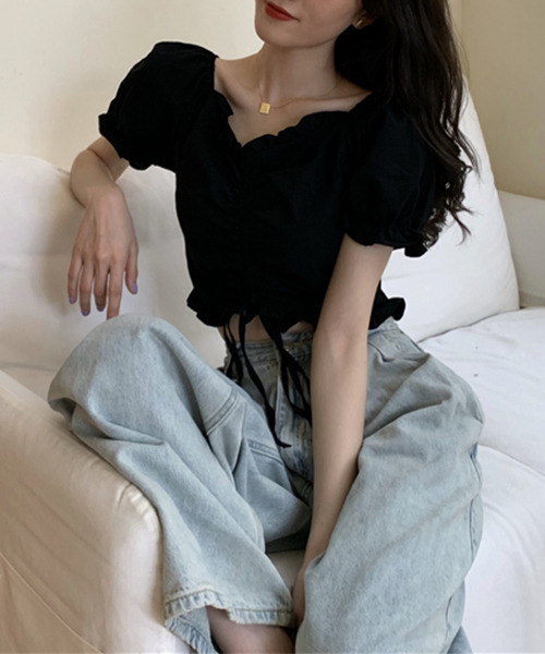 c.u.l（シーユーエル）の「【c.u.l:w】フロントギャザーフリルブラウス culw50（シャツ/ブラウス・レディース・ホワイト/ブラック・FREE）」の16枚目の写真