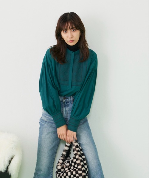 Auntie Rosa Holiday(アンティローザホリデー)の「スクエア刺繍ブラウス(シャツ/ブラウス・レディース・ブラック/ブルー/グリーン・FREE)」の12枚目の写真