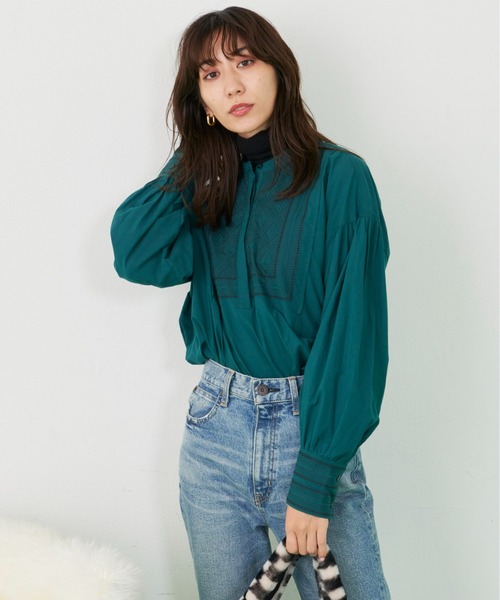 Auntie Rosa Holiday(アンティローザホリデー)の「スクエア刺繍ブラウス(シャツ/ブラウス・レディース・ブラック/ブルー/グリーン・FREE)」の9枚目の写真