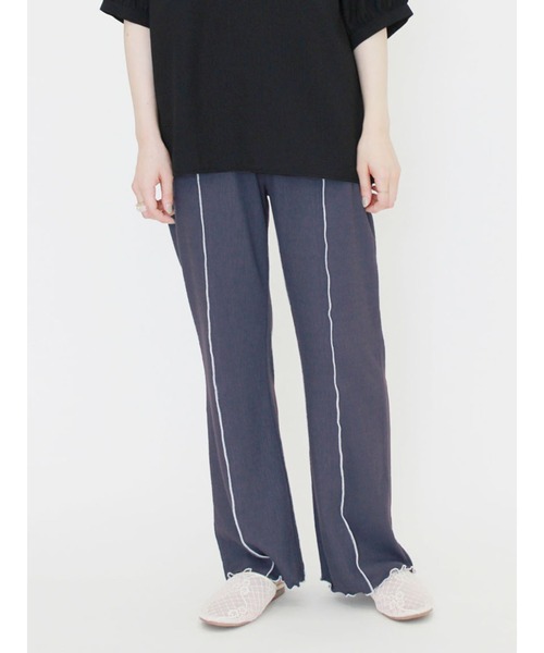 ehka sopo（エヘカソポ）の「配色メローカットパンツ（その他パンツ・レディース・グリーン/キナリ/ベージュ/ブルー・ﾌﾘ-）」の4枚目の写真