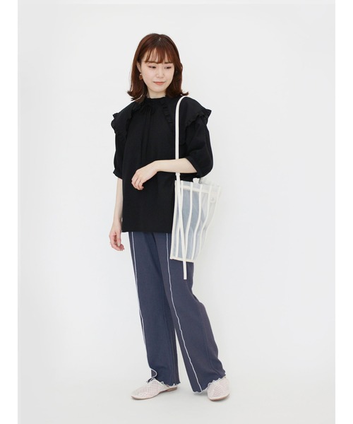 ehka sopo（エヘカソポ）の「配色メローカットパンツ（その他パンツ・レディース・グリーン/キナリ/ベージュ/ブルー・ﾌﾘ-）」の12枚目の写真