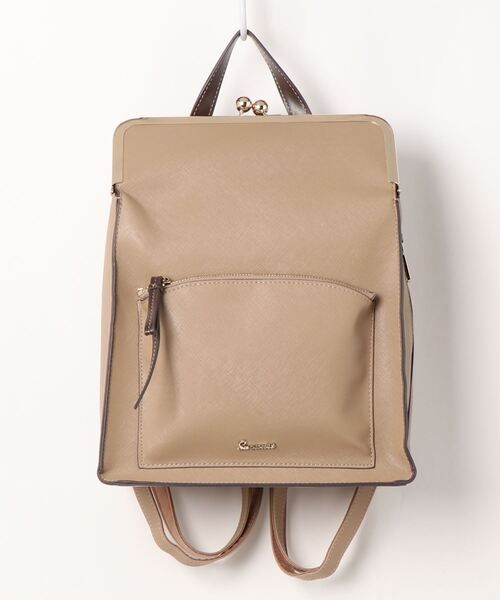 SAC(サック)の「角シボ合皮口金リュック SAC unit(バックパック/リュック・レディース・グリーン/ワイン/ベージュ/ブラック・FREE)」の12枚目の写真