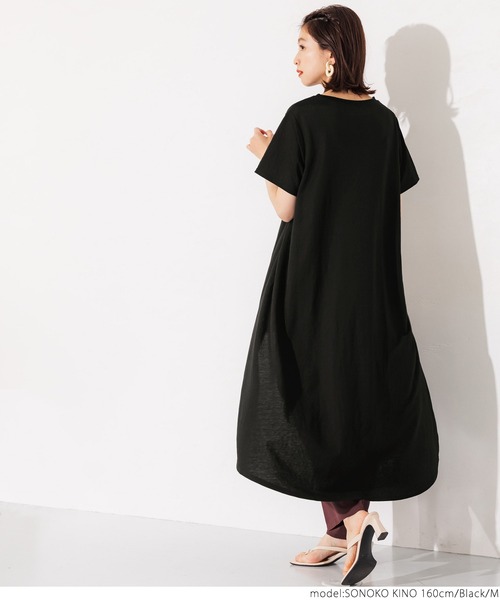 coca(coca)(コカ)の「接触冷感とろみテールカットチュニック(Tシャツ/カットソー・レディース・ホワイト/ブラック/カーキ・M/L)」の7枚目の写真