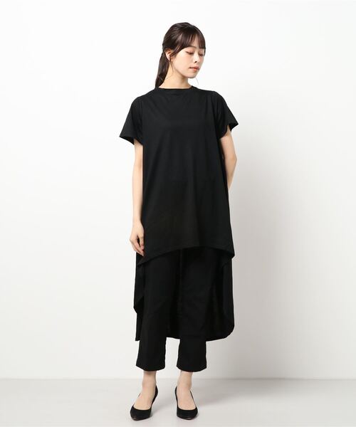 coca(coca)(コカ)の「接触冷感とろみテールカットチュニック(Tシャツ/カットソー・レディース・ホワイト/ブラック/カーキ・M/L)」の4枚目の写真