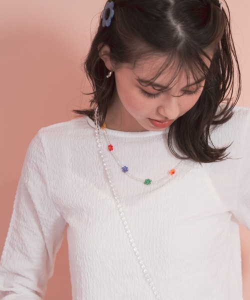 Me%(ミィパーセント)の「【3way】フラワービーズマルチストラップ(ネックレス・レディース・その他/ホワイト・FREE)」の17枚目の写真