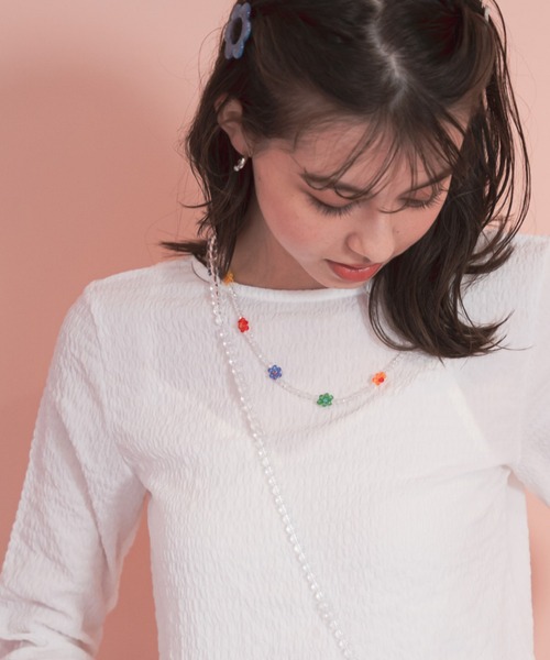 Me%(ミィパーセント)の「【3way】フラワービーズマルチストラップ(ネックレス・レディース・その他/ホワイト・FREE)」の7枚目の写真