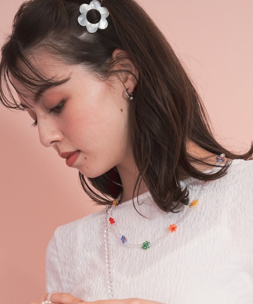 Me%(ミィパーセント)の「【3way】フラワービーズマルチストラップ(ネックレス・レディース・その他/ホワイト・FREE)」の8枚目の写真