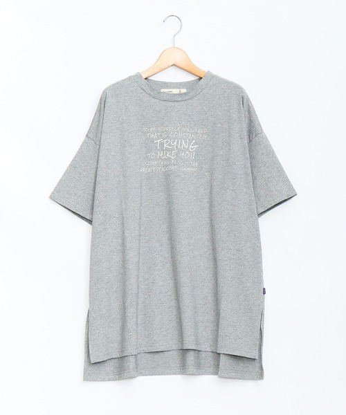 AS KNOW AS de base(アズノゥアズドゥバズ)の「全力前向きTシャツ(Tシャツ/カットソー・レディース・ブラック/オフホワイト/グリーン/杢グレー・FREE)」の4枚目の写真