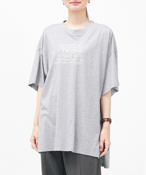 AS KNOW AS de base(アズノゥアズドゥバズ)の「全力前向きTシャツ(Tシャツ/カットソー・レディース・ブラック/オフホワイト/グリーン/杢グレー・FREE)」の18枚目の写真