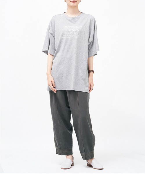 AS KNOW AS de base(アズノゥアズドゥバズ)の「全力前向きTシャツ(Tシャツ/カットソー・レディース・ブラック/オフホワイト/グリーン/杢グレー・FREE)」の5枚目の写真