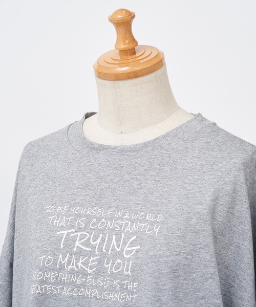AS KNOW AS de base(アズノゥアズドゥバズ)の「全力前向きTシャツ(Tシャツ/カットソー・レディース・ブラック/オフホワイト/グリーン/杢グレー・FREE)」の9枚目の写真