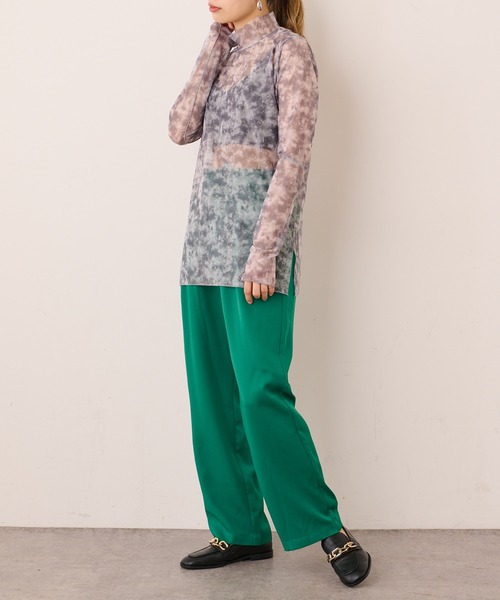 Lui's（ルイス）の「タイダイプリントシアーハイネックトップス（Tシャツ/カットソー・レディース・ベージュ/グレー/ホワイト・FREE）」の20枚目の写真