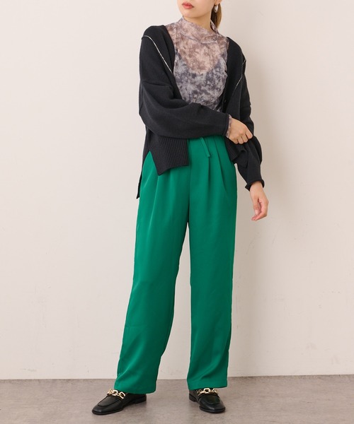 Lui's（ルイス）の「タイダイプリントシアーハイネックトップス（Tシャツ/カットソー・レディース・ベージュ/グレー/ホワイト・FREE）」の18枚目の写真