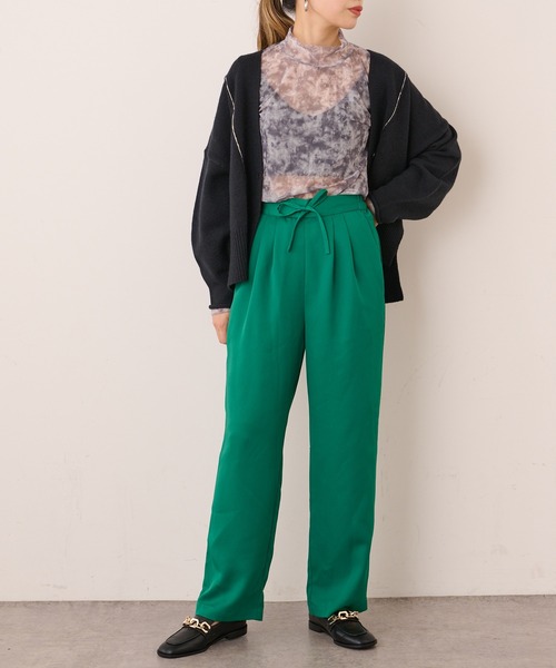 Lui's（ルイス）の「タイダイプリントシアーハイネックトップス（Tシャツ/カットソー・レディース・ベージュ/グレー/ホワイト・FREE）」の13枚目の写真