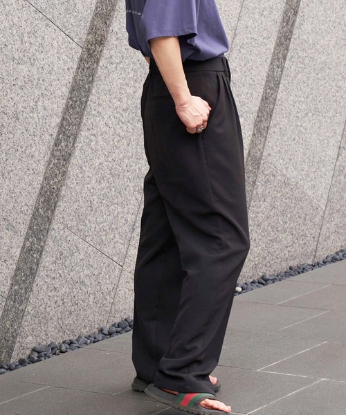 INTERPLAY（インタープレイ）の「【INTERPLAY】 ルーズ2タックパンツ（スラックス・メンズ・グレイッシュベージュ/ブラック・LARGE/X-LARGE/MEDIUM/SMALL）」の22枚目の写真