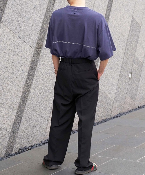 INTERPLAY（インタープレイ）の「【INTERPLAY】 ルーズ2タックパンツ（スラックス・メンズ・グレイッシュベージュ/ブラック・LARGE/X-LARGE/MEDIUM/SMALL）」の4枚目の写真