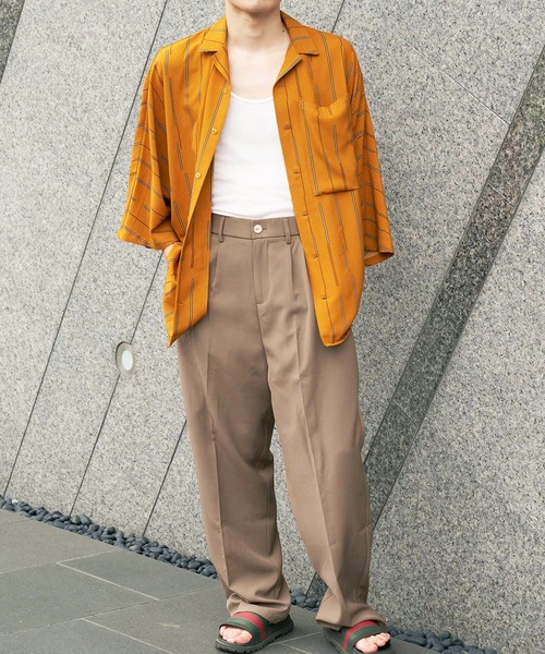 INTERPLAY（インタープレイ）の「【INTERPLAY】 ルーズ2タックパンツ（スラックス・メンズ・グレイッシュベージュ/ブラック・LARGE/X-LARGE/MEDIUM/SMALL）」の10枚目の写真