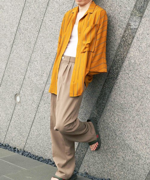 INTERPLAY（インタープレイ）の「【INTERPLAY】 ルーズ2タックパンツ（スラックス・メンズ・グレイッシュベージュ/ブラック・LARGE/X-LARGE/MEDIUM/SMALL）」の11枚目の写真