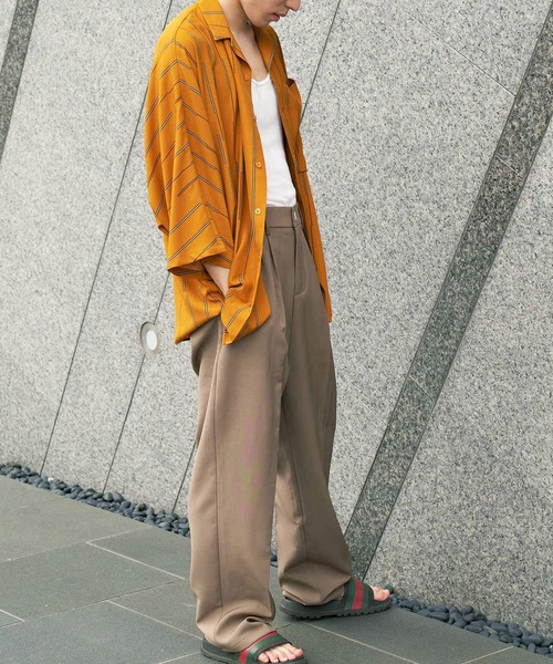 INTERPLAY（インタープレイ）の「【INTERPLAY】 ルーズ2タックパンツ（スラックス・メンズ・グレイッシュベージュ/ブラック・LARGE/X-LARGE/MEDIUM/SMALL）」の12枚目の写真